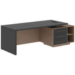 Стол руководителя правый VELION VCT 2390 R Яшма черный Кобра