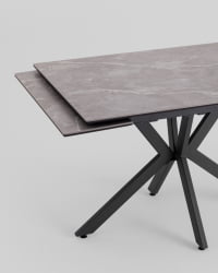 Стол раскладной Мармер 120-180*80*76 см керамика антрацит / Marmer