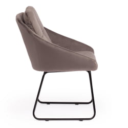 Кресло STAR (mod. CY-1919) вельвет/металл, 68 х 60 х 88 см , серый (HLR 24)/черный