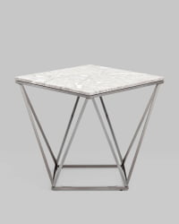 Журнальный столик Авалон 61*61 блаcк Серый мрамор / black