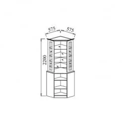Шкаф-витрина угловая В-2 Венеция