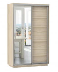 Шкаф-купе двухдверный Экспресс Дуо Медиум 1400х2200х Ясень шимо светлый / 1400х2200h