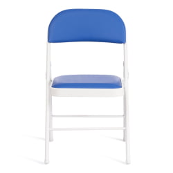 Стул складной FOLDER (mod. 3022G) каркас: металл, сиденье/спинка: экокожа, 46.5 х 47.5 х 79 см, blue (синий) / white (белый)