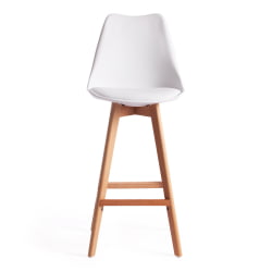 Стул барный TULIP BAR (mod. C1014H-1) пластик/дерево, 42 х 47,5 х 104 см, White (Белый) 70029/ натуральный