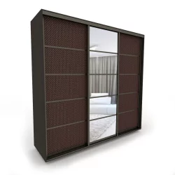 Шкаф-купе 3-х дверный Акцент-Квадро КВ 1500х600 Венге/Бронза