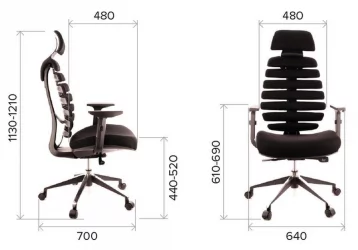 Эргономичное кресло Ergo Black экокожа Черный