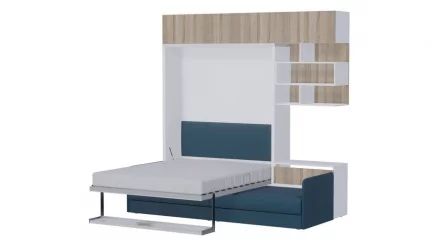 Белый диван Лайт К 1600 с полкой Белый Дуб Сонома Либерти 38