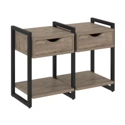 Тумба на регулируемых опорах наборная. Вариант №1 LOFT VR.L-TN-1.O Металл черный Тиквуд темный