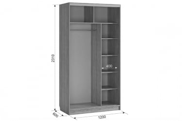 Шкаф-купе ясень Рио 7-600 07 SK-04R18 дуб млечный