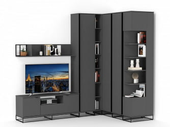 Полка навесная City средняя графит