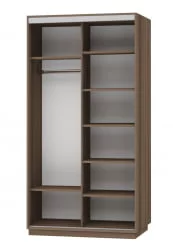 Шкаф-купе со стеклом Экспресс Дуо 1200х2200х Лондон/Ясень шимо тёмный / 1200х2200h