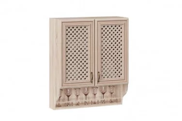 Шкаф кухонный 800 с открытой полкой с решеткой Кантри ЛД 235.293.000 Сономе эйч светлая