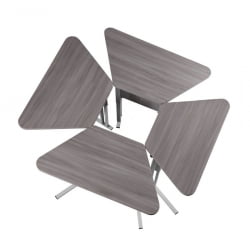 Парта одноместная трапециевидная столешница (рост 3-7) Серый/Металл Серый