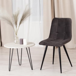 Стул CHILLY (mod. 7095) ткань/металл, 45x53х88 см, высота до сиденья 50 см, темно-серый barkhat 14/черный