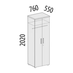 Шкаф для одежды большой с замком Альфа 64.42 Дуб Кронберг