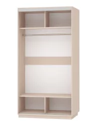 Шкаф-купе двухдверный Экспресс Хит Орхидея белая/Дуб молочный