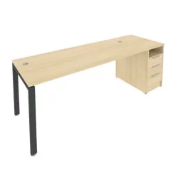 Рабочая станция с опорной тумбой Метал Сйстем Б.РС-СТП -1.5 Акация/Антрацит / Metal System