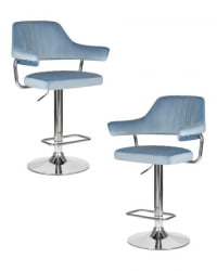 Стул барный ДОБРИН CХАРЛЙ (пудрово-голубой велюр (МДЖ9-74)) 2 шт / DOBRIN CHARLY (MJ9-74))
