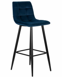 Стул барный DOBRIN NICOLE (черные матовые ножки, темно-синий велюр (108-95))