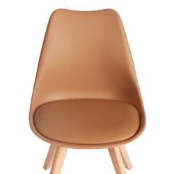Мягкий стул TULIP (mod. 73-1) дерево/пластик/экокожа, 47,5x55x80 см, Бежевый (Latte)