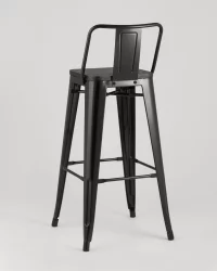 Стул барный Tolix Wood 75.5  со спинкой Черный