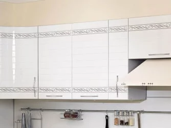 Кухонный гарнитур угловой Анастасия №7 Белый Капучино