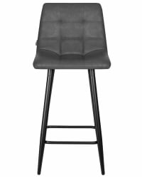 Стул полубарный ДОБРИН ОЛИВИА (черные матовые ножки, серая антрацитовая винтажная экокожа (РУ-08)) / DOBRIN OLIVIA (RU-08))
