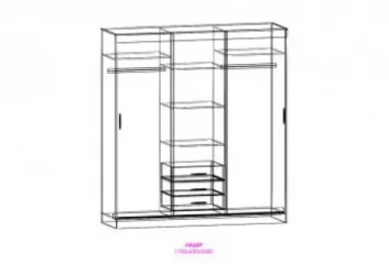 Двустворчатый гардеробный шкаф Лидер 1 Ясень шимо темный/ясень шимо светлый