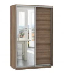 Шкаф-купе коричневый Экспресс Дуо Медиум 1200х2200х Ясень шимо тёмный / 1200х2200h