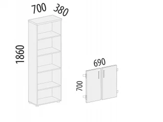 Стеллаж закрытый Рубин 41 132