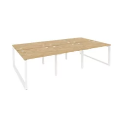 Рабочая станция на О-образном м/к ОНИКС О.МО-Д.РС-6.1.8 Тиквуд Светлый/Белый / ONIX O.MO-D.RS-6.1.8