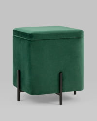 Пуф Грейс квадрат с ящиком велюр Зеленый