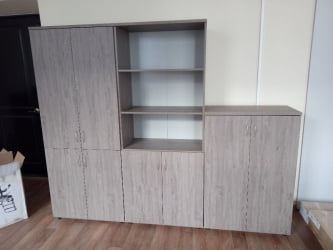 Шкаф высокий закрытый Твин 16.16.101 Дуб Верцаска / Twin