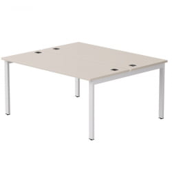 Бенч-система на 2 места на металлокаркасе, опоры 90 гр Еверпроф ЕВО 254С018 Кашемир Белый (1580) / Everprof EVO 254S018