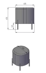 Пуф малый Gawaii Тем серый