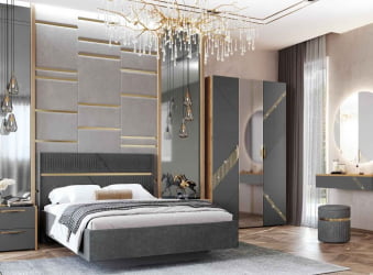 Кровать с подъемным механизмом Монако 902.31 Оникс Десерт серый