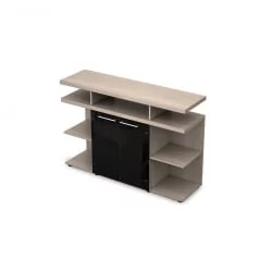 Шкаф низкий со стеклом ТАИМ-МАКС 4ШН.012.2 Шамони светлый / TAIM-MAX