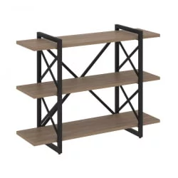 Стеллаж на регулируемых опорах - 3 полки LOFT VR.L-MST.O-3.8V Металл черный Дуб Аризона