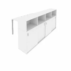 Рабочая станция с опорным шкафом-купе Метал Сйстем Б.РС-СШК-4.1 Белый/Серый / Metal System