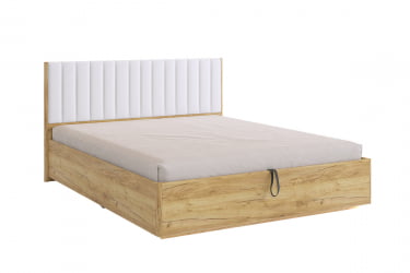 Кровать с подъемным механизмом 160х200 см Адам MSA-06 дуб крафт золотой/белоснежный (экокожа)