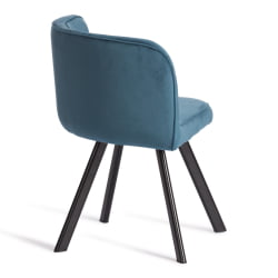 Комплект (стол, 4 стула) QUADRON (mod. PT14) Стол: МДФ/металл, стул: металл/велюр, 100х100х73 см, 69х56х71 см, Blue (синий) HLR62/черный