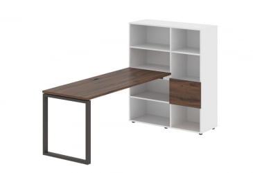 Рабочая станция EDIS EQRST 1117 Дуб Денвер темный Мокко Белый