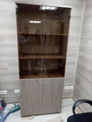 Шкаф высокий со стеклом Твин 16.16.131 Дуб Верцаска / Twin