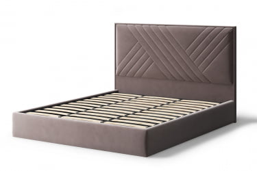 Кровать МИРА 2000*1800мм (без опор), велюр Бренди лайт 05 (кофе), (б/основания, б/матраса)