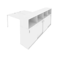 Рабочая станция с опорным шкафом-купе Метал Сйстем Б.РС-СШК-4.4 Белый / Metal System