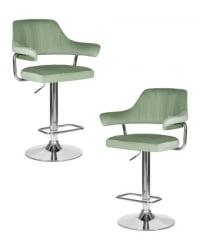 Стул барный ДОБРИН CХАРЛЙ (пудрово-мятный велюр (МДЖ9-87)) 2 шт / DOBRIN CHARLY (MJ9-87))