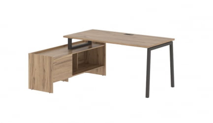 Стол с тумбой ЕДИС ЕЛCТ 17814 Дуб Денвер светлый Мокко / EDIS ELCT