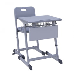 Парта одноместная НОМАД В 600х500 с ручной регулировкой высоты (рост 4-6) Серый/Серый / NOMAD V
