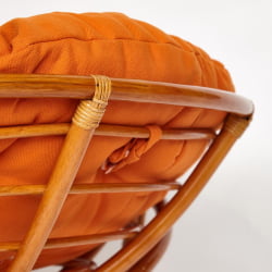 Кресло ПАПАСАН 23/01 В /с подушкой/ диаметр подушки 122 см, 115х101х104 см, Когнаc (коньяк), ткань Оранжевый, С 23 / PAPASAN W Cognac