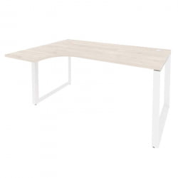 Стол эргономичный левый на О-образном м/к ОНИКС О.МО-СА-4Л Денвер Светлый/Белый / ONIX O.MO-SA-4L